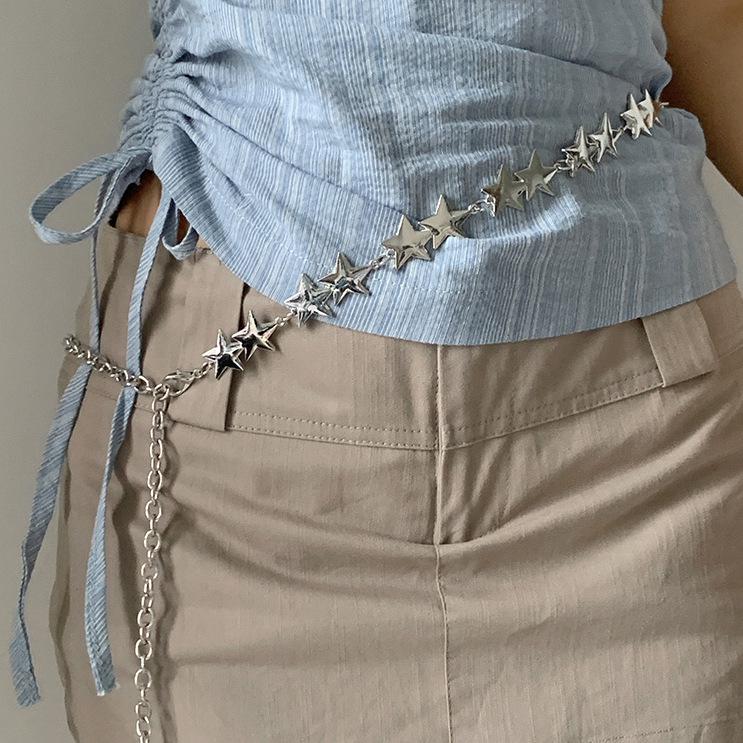 Women's Silver Retro Waist Cincher Chain - Dress & Pant Accessory