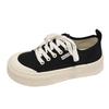 Casual lightweight black retro thick-soled low-top canvas shoes women's 2025 new summer casual soft baseplate shoes