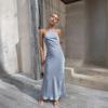 2024 Spring/Summer Sexy Solid Color Sleeveless Backless Slim Dress for Women