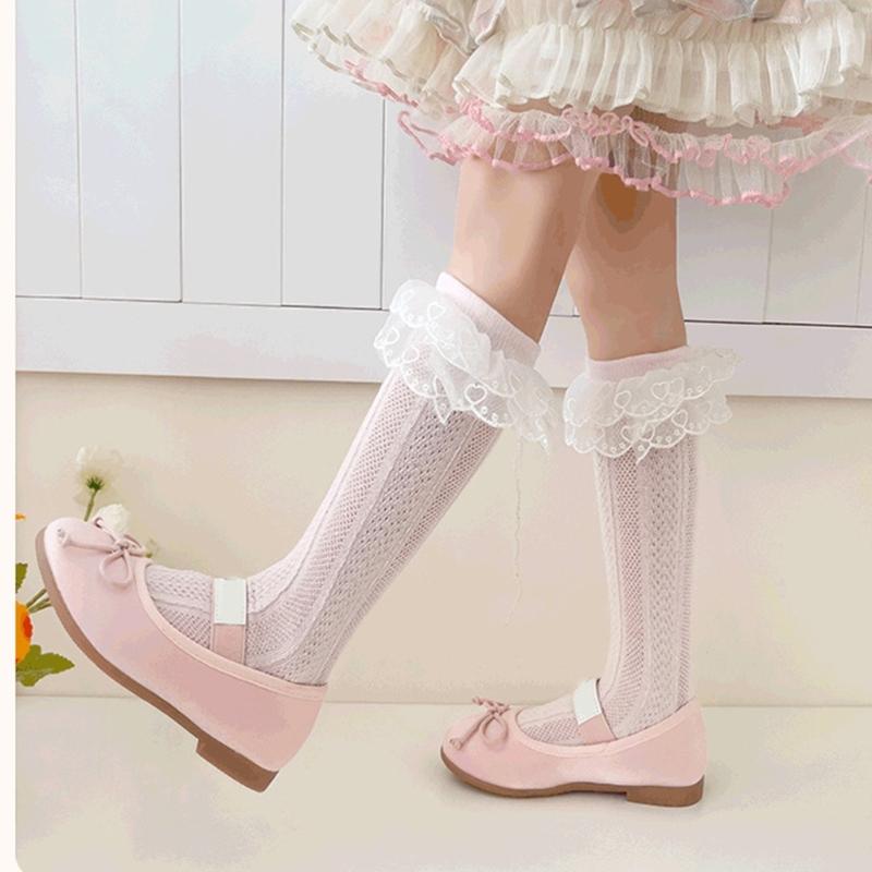 Fashion Lace Calf Socks Socks Breathable Loose Socks for Girls Bowknot High Boot Socks Long Knee High Stockings