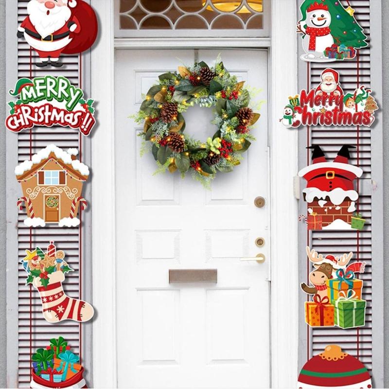 Artificial Wreath LED Light up Christmas Wreath with Pinecone for Front Door Window Yard Garden Christmas Decorations
