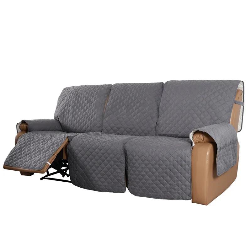 1 2 3 Seat Recliner Sofa Cover Pet Dog Kid Sofa Mat Solid Color Sofa Covers Relax Lounger Slipcovers Couch Towel Armchair Covers