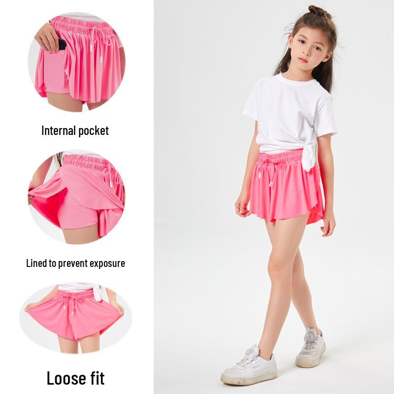 Children's & Women's Parent-Child Sports Skort with Pockets for Running, Yoga, and Tennis