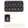 2 Pack 12 Cup Nonstick Madeleine Pan With Oil Brush Heavy Duty Madeleine Molds Shell Shape Mini Cake Tin Baking Tray/Pan