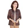 Mom's Jacquard Lapel Trench Coat - Stylish Outerwear for Middle-Aged Women