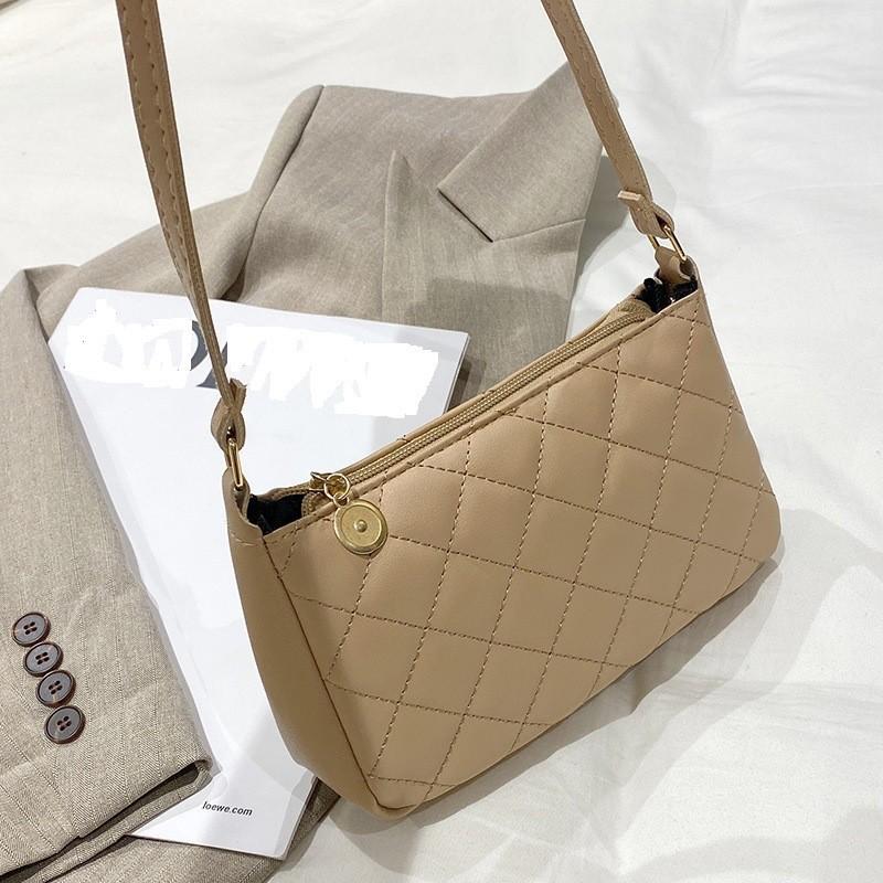 Chic Women s Embroidered Shoulder Bag Korean Style Small Square Bag абрикосовый