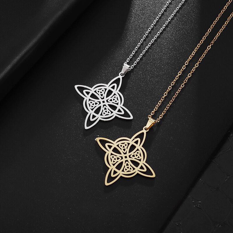 Nordic Celtic Eternal Triangle Knot Neutral Wind Titanium Steel Necklace Gender-free Literary Pendant