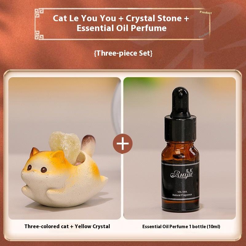 Cat Yo Yo Le Crystal Ornament Home Desk Decoration Gift New Creative Resin Cartoon Cute Gift