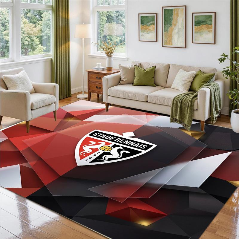 Stade Rennais FC Design Crystal Velvet Rug Soft Decorative Mat for Bedroom Entrance