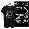 COOLMIND CAT Print  BLACK Short Seleve 100% Cotton Exclusive Graphic Women T Shirt Big Size O-neck Cotton Cat Lover Women Tshirt