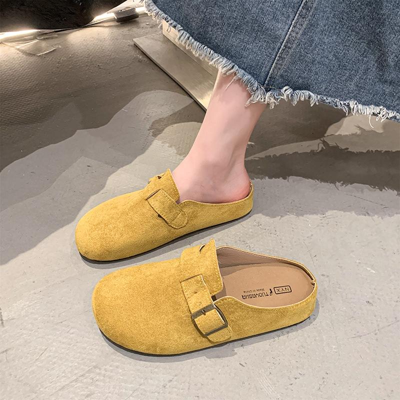 Inner Heightening Bag Head Half Drag Women's Summer New Retro Outer Wear Boken Half Tray Shoes One Pedal Lazy Sandals