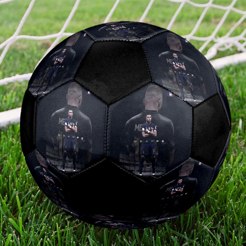 1PC Ultimate Mbappé Skills ballon de football taille 5 Praha Ballon de football en salle Coloré Tous les âges Cousu à la machine PVC Prêt pour la compétition Durable Haut rebond