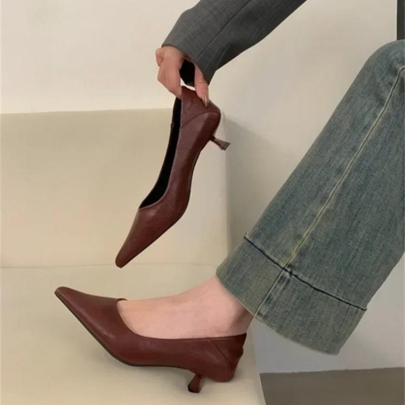 Women's High Hees Temperament Pointed High Heel Single Shoes Sexy Leopard Print Designer Women Pumps Elegant Party Banquet Shoes