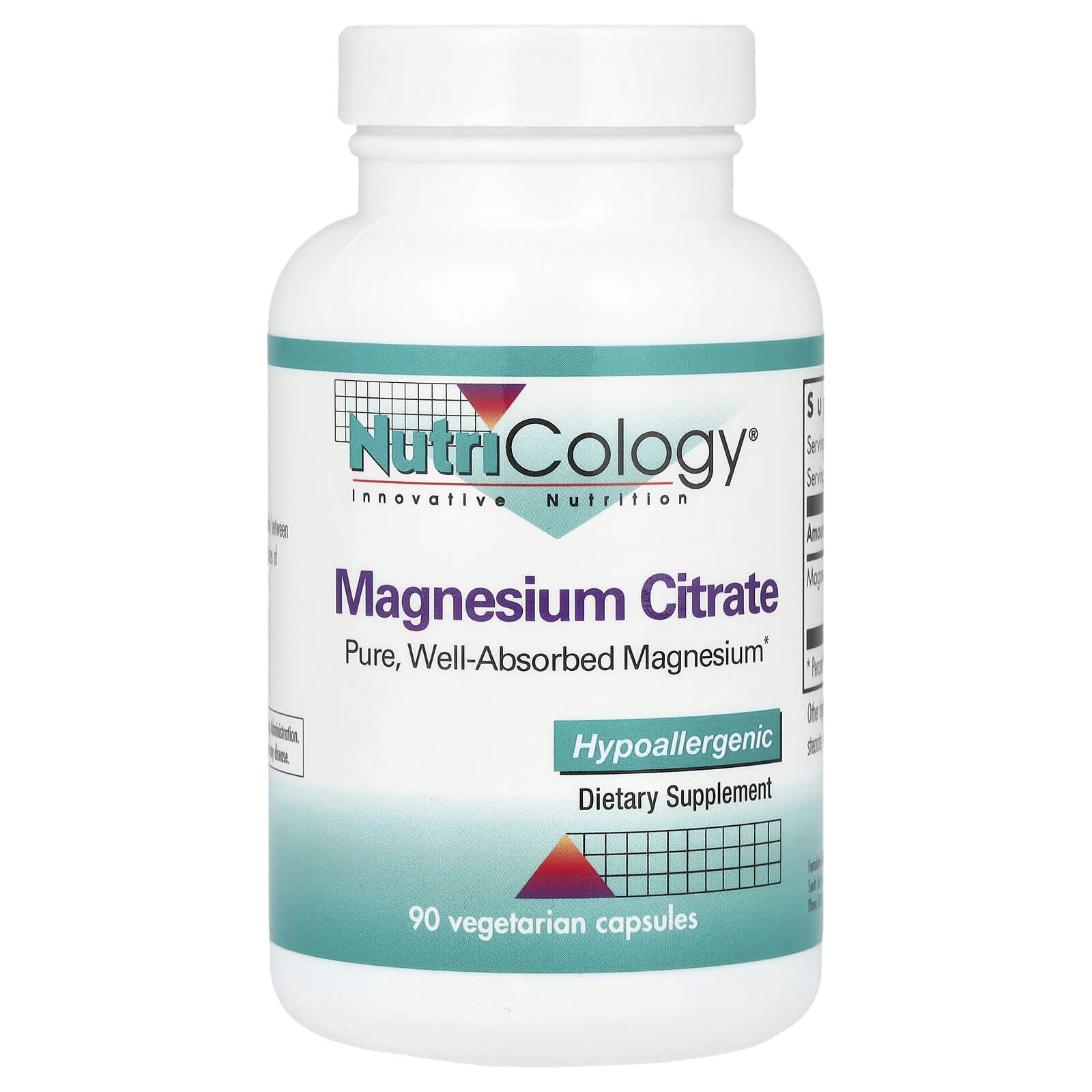 

Nutricology, magnesium citrate, 90 vegetable capsules