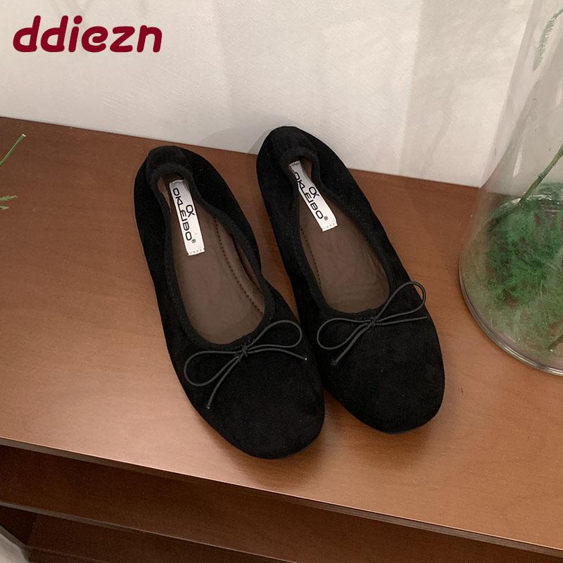 Fashion Fashion Butterfly-Knot Women Ballet Flats Dance Shoes With Height Increasing Female Shallow Footwear Ladies Flats Slip On Shoes