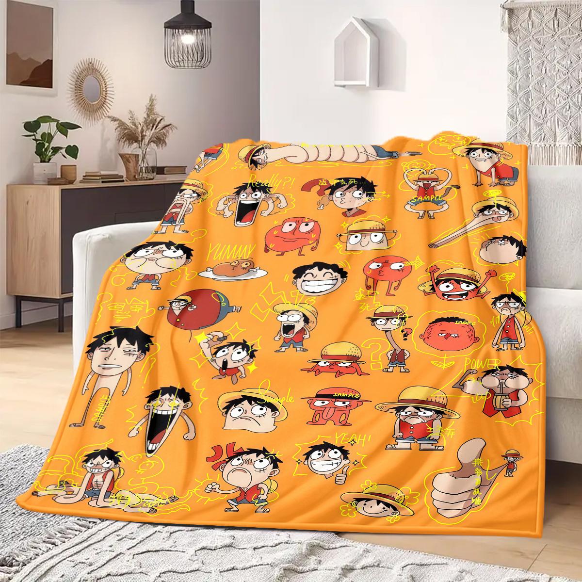

Luffy D Print Blanket Warm Comfortable Flannel Blanket Suitable for Bedrooms,Sofas, Beds,Chairs,Travel -QIAO51 75x90cm