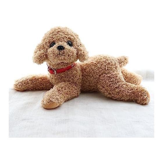 Poodle Stuffed Toy Dog, Realistic, Lifelike, Handmade, Gentle Touch, Cute and Soothing Dog, Poodle Stuffed Toy, Hug Pillow, Large, Sleeping Together,
