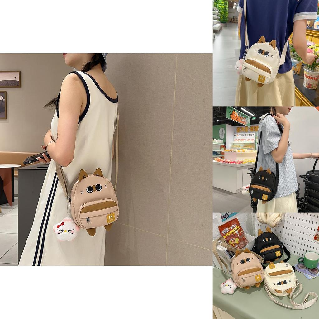 Kids Cartoon Nylon Crossbody Bag With Storage For School And Travel