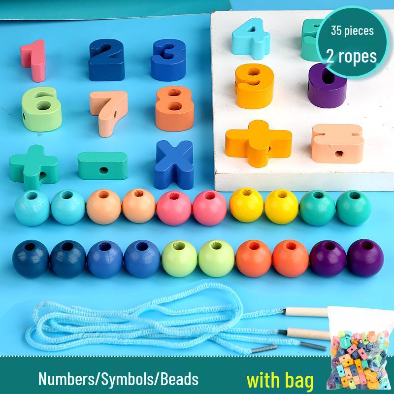 Wooden Animal & Fruit Stringing Educational Toy for Kids