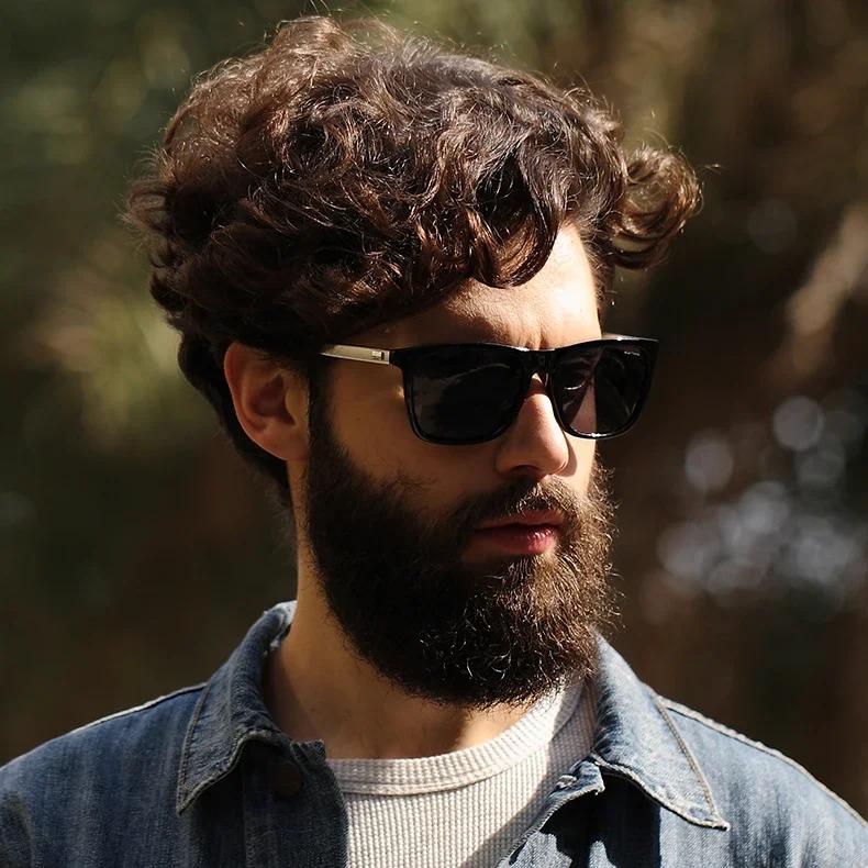 Rolipp Weight Square Sunglasses for Men Women UV400 Protection Blue Reflective Lens