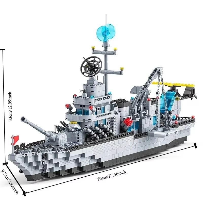 Large size 1560PCS Navy war ship Army ship model warship 6 in 1 multi-shape Building Blocks Construction Set for Boys Bricks Toy