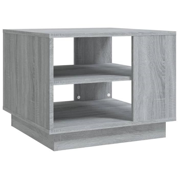 VidaXL Table basse Sonoma gris 55 x 55 x 43 cm Aggloméré