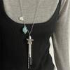 New Trendy Metal Starfish Tassel Necklace for Women Hip Pop Silver Color Shell Conch Pendant Necklace Long Chain Jewelry Gift