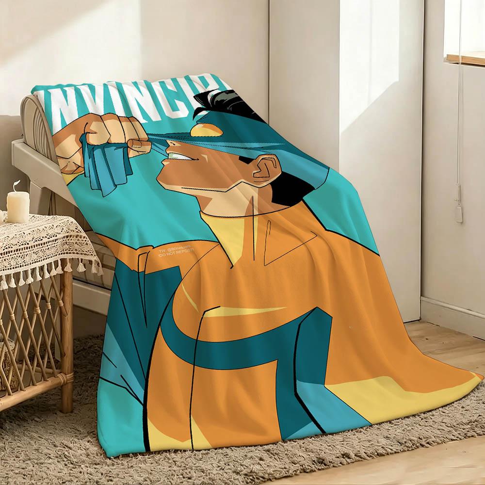 Cartoon I-Invincible-S Blanket 3D Flannel Blanket Soft Throw Art For Home Decor Bedroom Sofa Naps Picnic Birthday Present Gifts