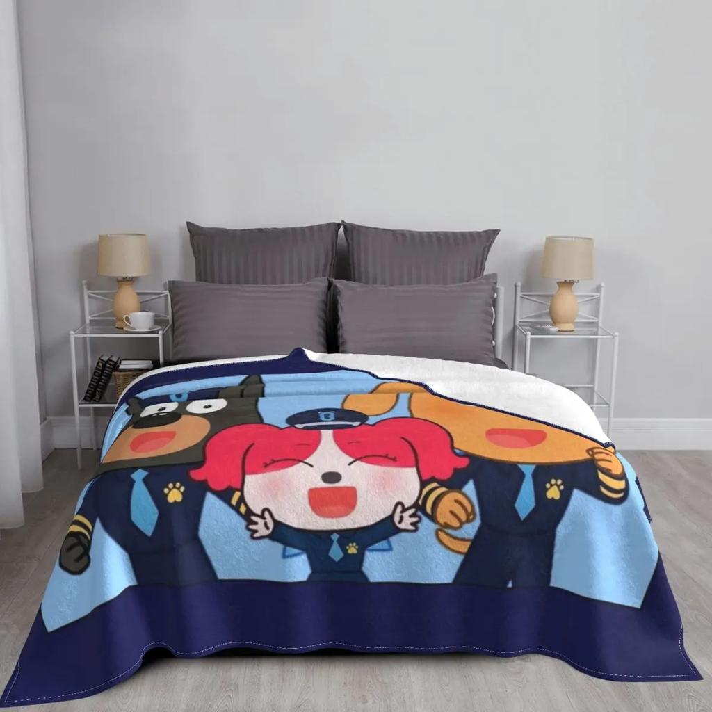 Sheriff Labrador Throw Blanket Multi-Purpose Bed Linens Christmas Blanket