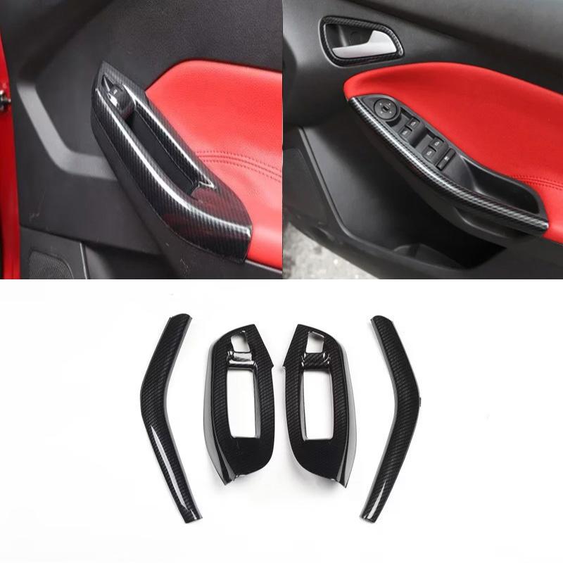 RHD For Ford Focus MK3 2012  ABS Carbon Fiber interior Decoration Accessories door amrest window rise gear  A/C control panle