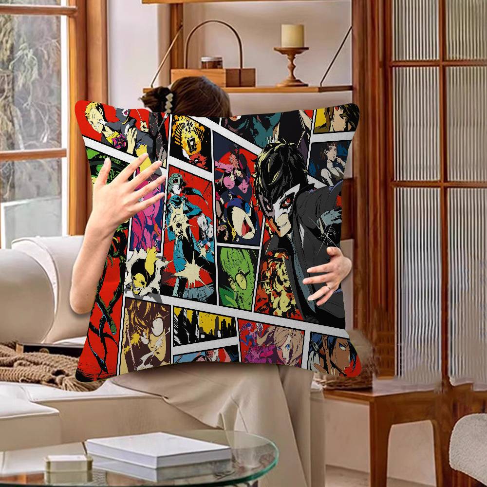 P-Persona 5 Pillow Cover For Bedroom Room And Living Room Sofa Decorative Cushion Cover