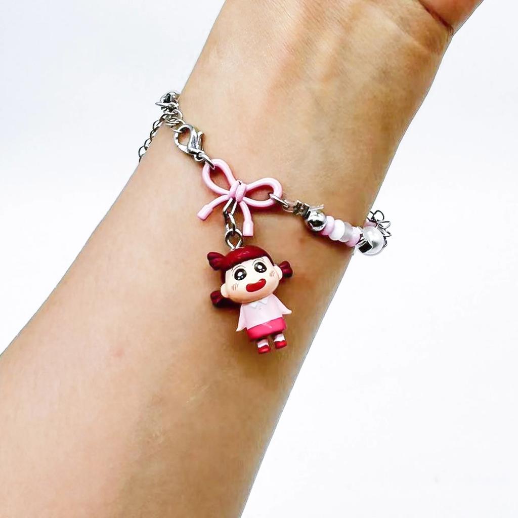 Shinchan Crayon Micro Scale Figure with Bracelet Blind Box Toys Kawaii Mini Figurine Anime Figure Collection Girls Charms Gift