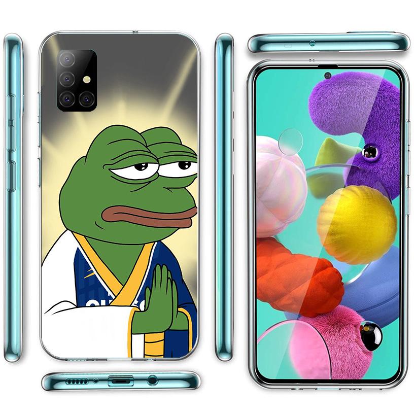 Cute Frogs Party Sad Pepe Phone Case For Samsung Galaxy A52 A32 A22 A12 A51 A31 A50S A30S A20S A10S Note 20 Ultra 10 Plus S10 A7