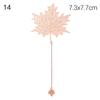New Rose Gold Apricot Leaf Metal Bookmark Tassel Chinese Style