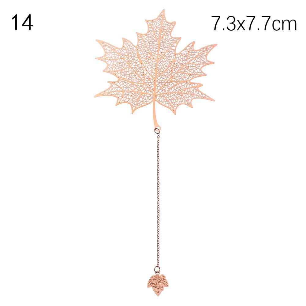 New Rose Gold Apricot Leaf Metal Bookmark Tassel Chinese Style