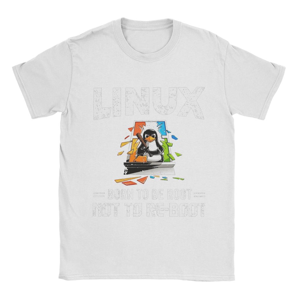 Men T-Shirts Linux   Windows Vintage Cotton Tees Short Sleeve  T Shirt Crew Neck Tops 4XL 5XL