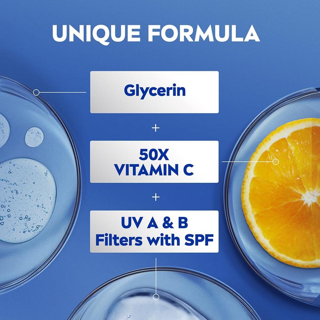 NIVEA Natural Glow Cell Repair 200ml Body Lotion | SPF 15 & 50 X Vitamin C for Summer Protection | Gives Even Toned & Smooth Skin