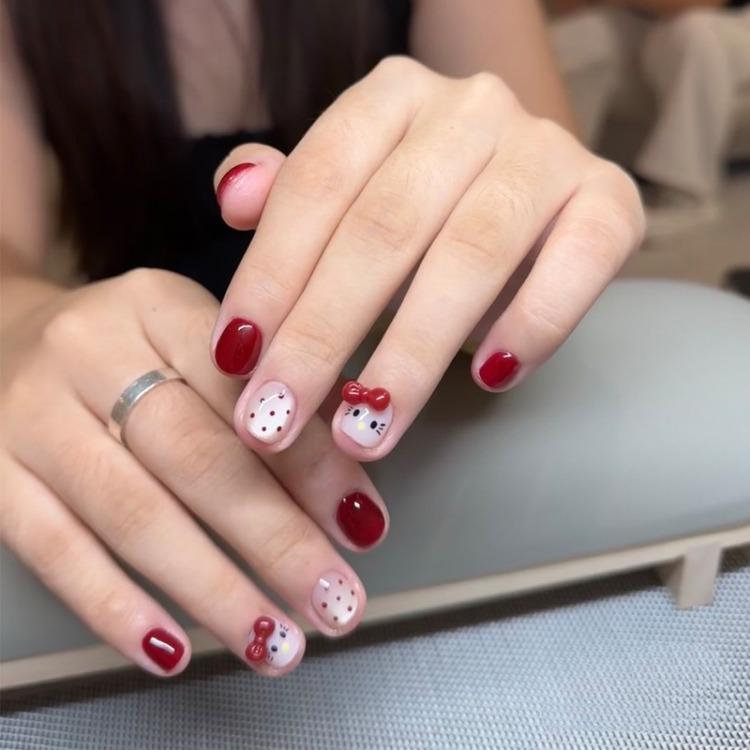 Wearing Nail Advanced Sense Spring and Summer Flash Diamond Butterfly Handmade Nail Piece Spice Girl Wearing Nail Piece