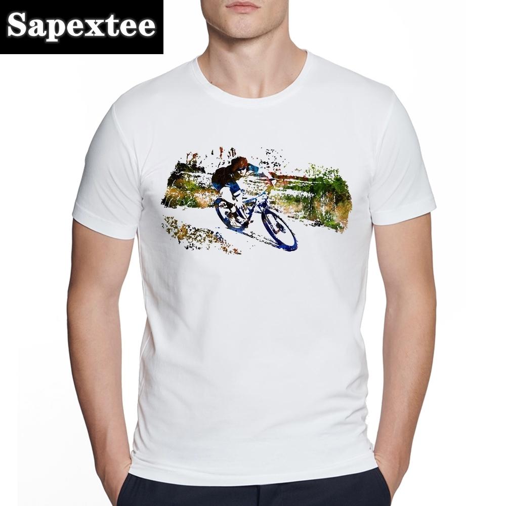 Bicycles MTB Print T Shirt Summer Men T-shirt Downhill Biking Print Casual Heartbeat Stimulation Exercise Male Harajuku Tshirt