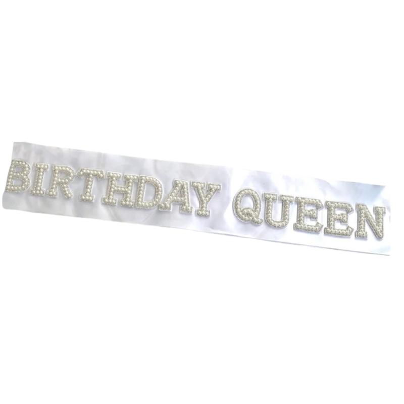 

Bride to Be Sash Pearls Decoration Sashes Birthday Party Queen Women Sashes for Unforgettable Bachelorette Party