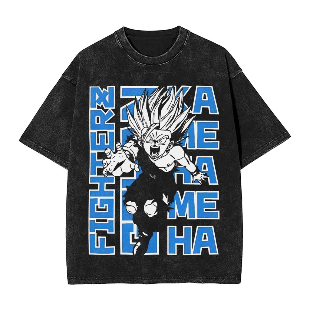 DragonBall Z Goku Printed Tshirt Mens and Womens Washed Tshirt High Quality Vintage Cotton Tshirt Harajuku YK Tops