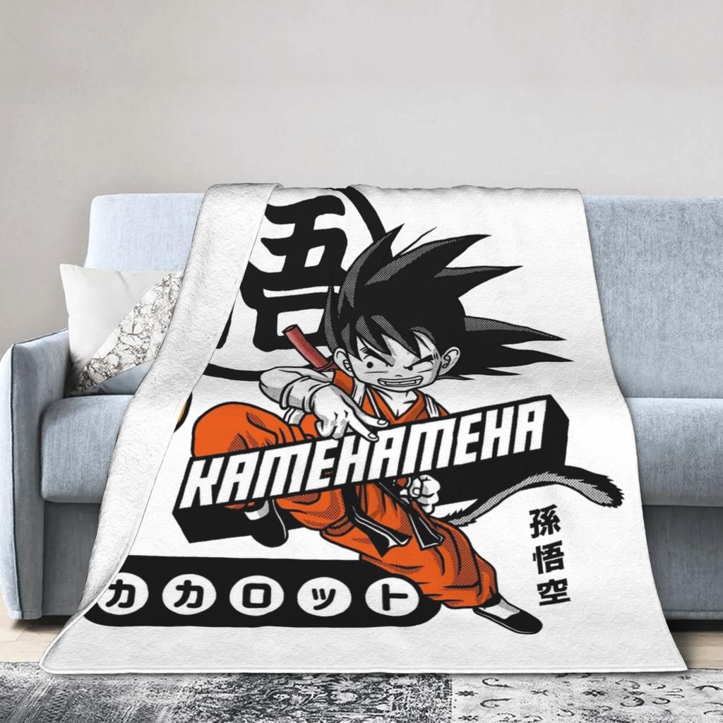 Kamehameha DBZ Knitted Blankets Flannel Throw Blankets Bedroom Sofa Decoration Ultra-Soft Warm Bedspreads,