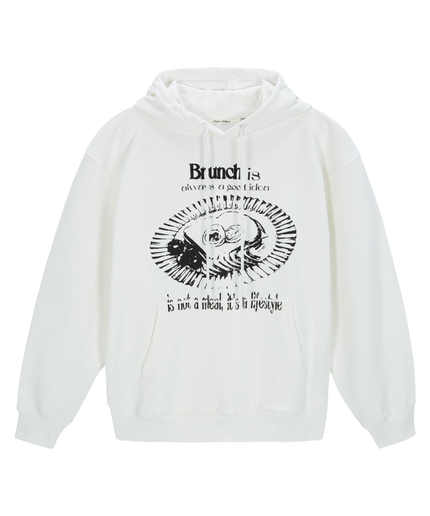 Divine Distance Mono Brunch Hoodie [White] Xl