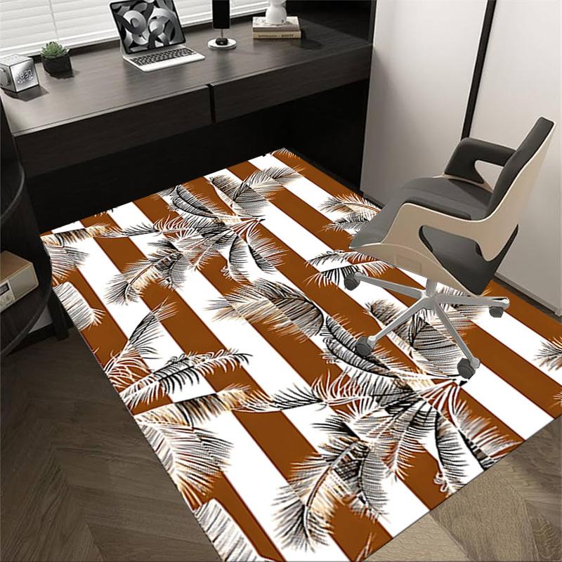 

1PC Palm Leaves Stripes Anti-slip carpet, suitable for Office, bedroomand playrooms. It can also be used as a sofa footrest cover-W16 60cm by 90cm