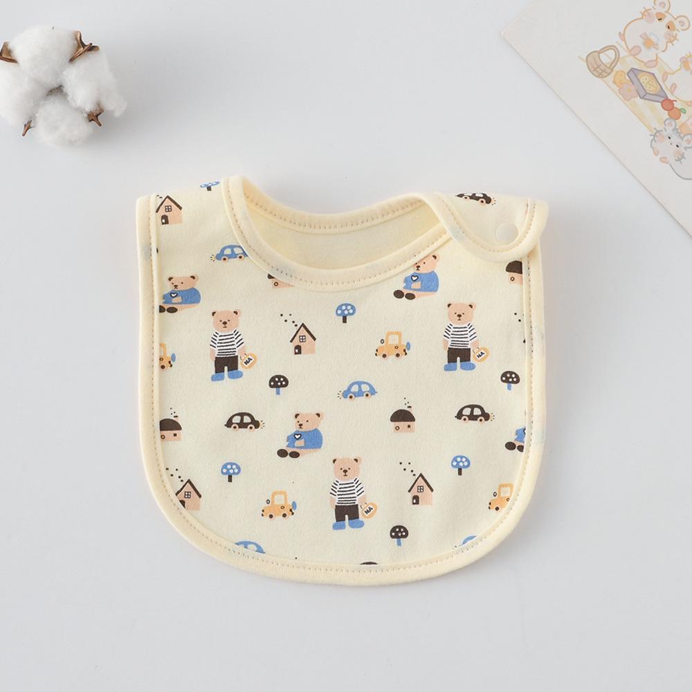 Korean-Style Cartoon Cotton Baby Bib – Waterproof, A-Class Saliva Towel
