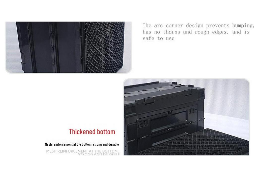 50L Large Thickened Foldable Japanese-Style Plastic Storage Box with Lid for Camping and Outdoor Use