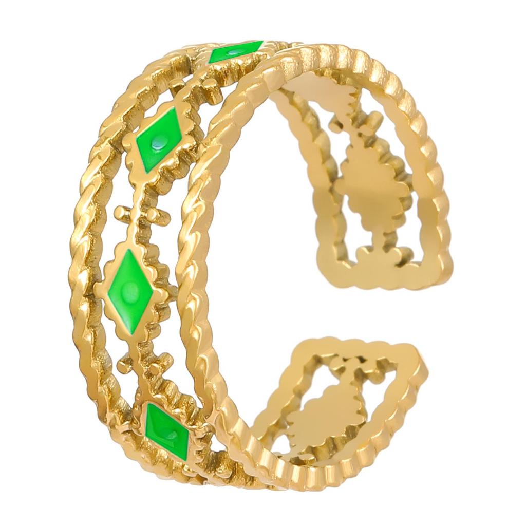 High-End Edelstahl Blumen- & Seestern Offener Ring für Damen
