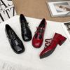 Fashion Spring Autumn Women Double Buckle Mary Janes Shoes Patent Leather Dress Lolita Shoes High Heels Pumps Retro Ladies tabi Shoes