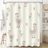 Chicken Print Shower Curtain Cute Chicken Design for Bathroom Decor Floral Pattern Home Decoration in Bath Towels from Home Gard