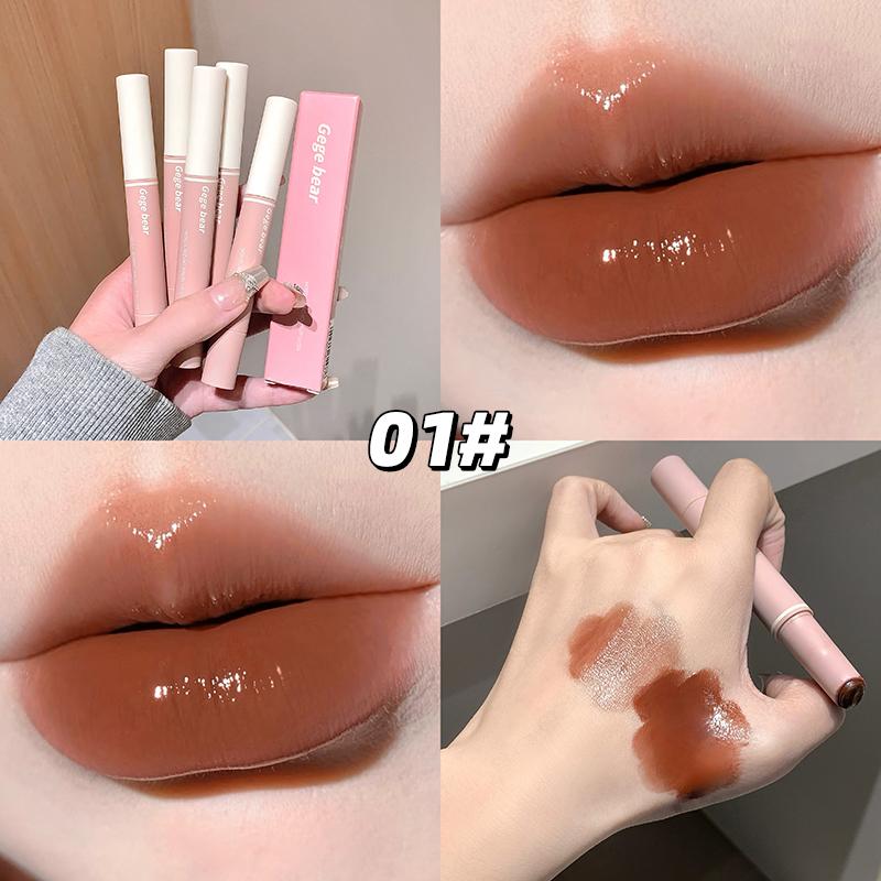 Gege Bear Mirror Lip Glaze lipstick, Moisturizing, Mirror Effect Lip , Long-Lasting , Not Easy To Stick Lip Gloss